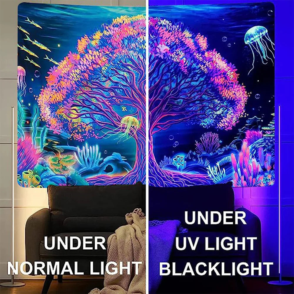 Psychedelic UV Reactive Tapestries