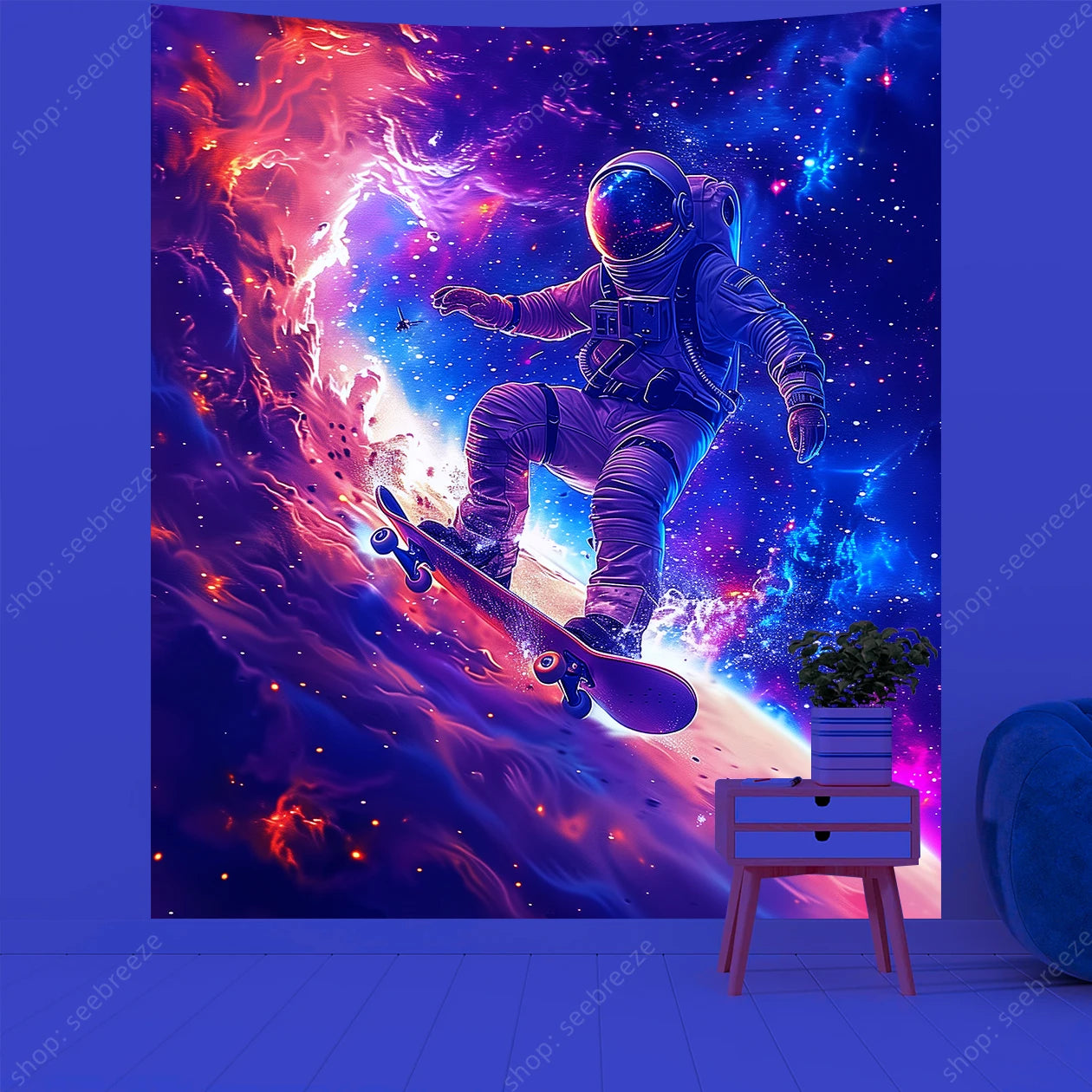 Astronaut UV Reactive Tapestries