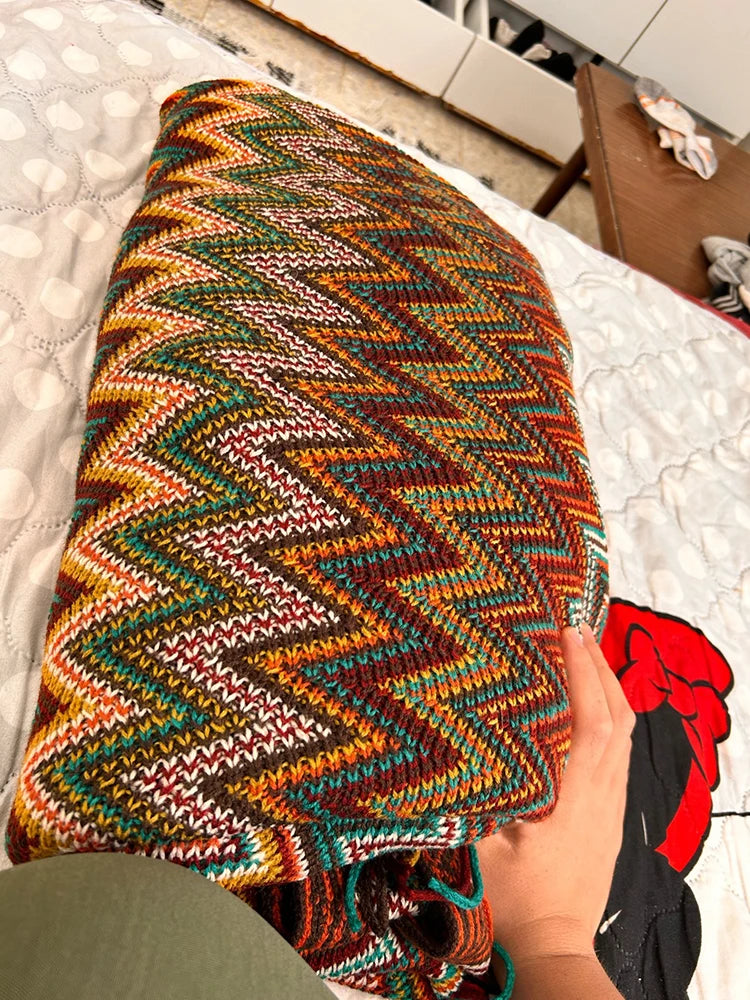 Heavy Knitted Blankets with Tassels