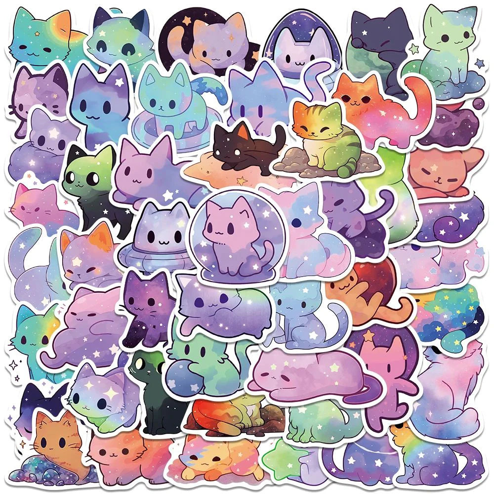 10/30/50pcs Cute Kitty Stickers