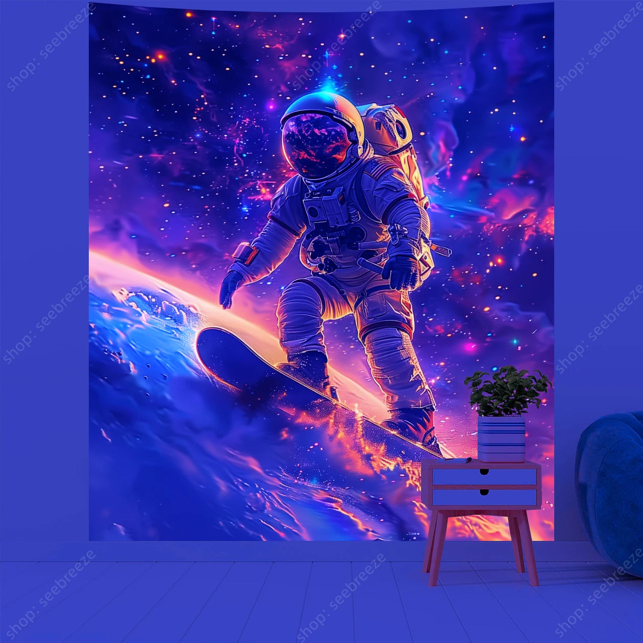 Astronaut UV Reactive Tapestries