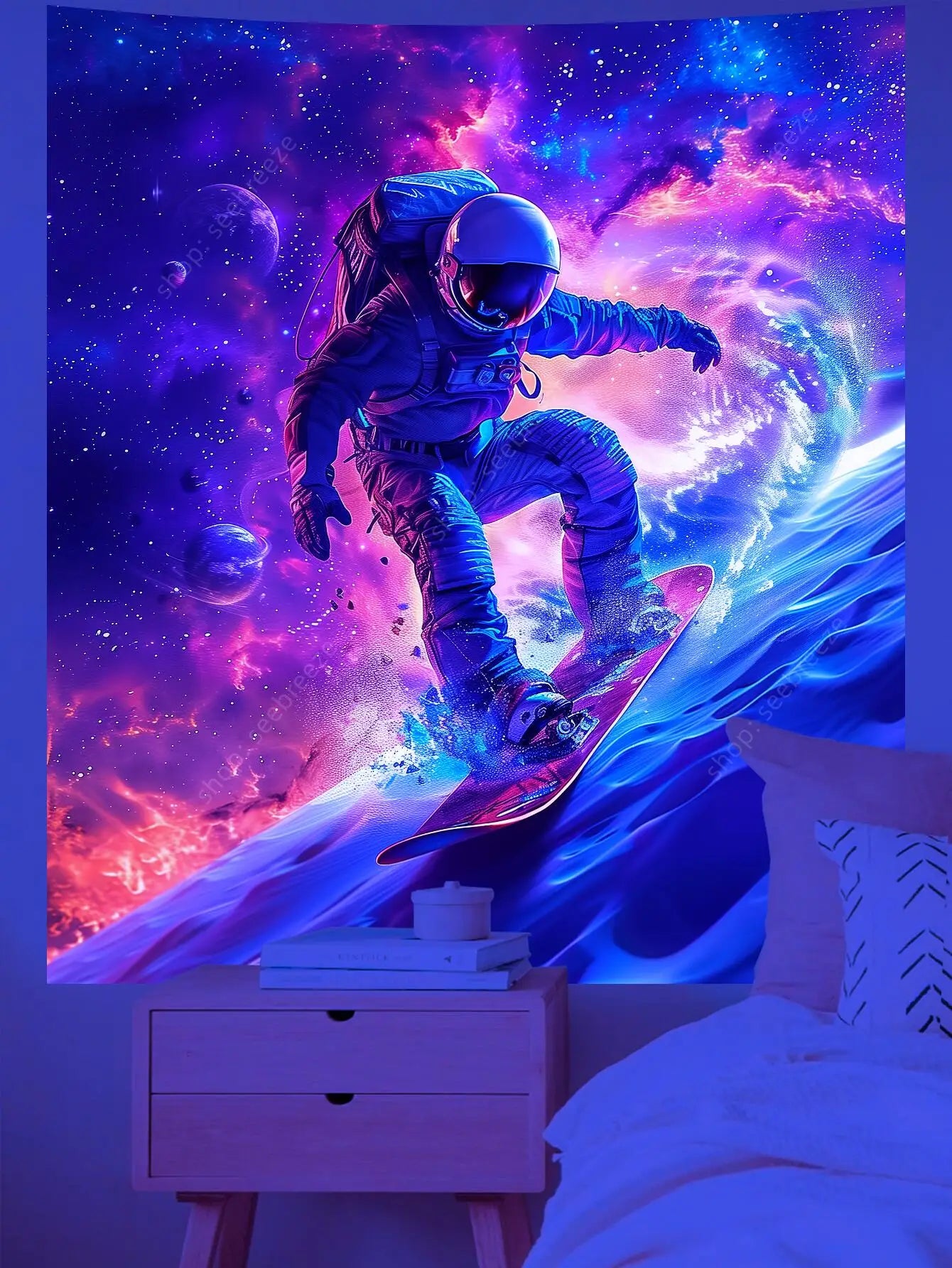 Astronaut UV Reactive Tapestries
