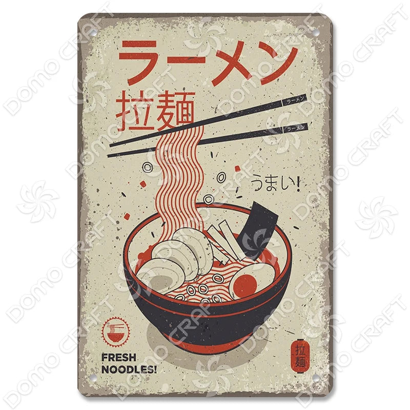 Vintage Japanese Foods Metal Signs