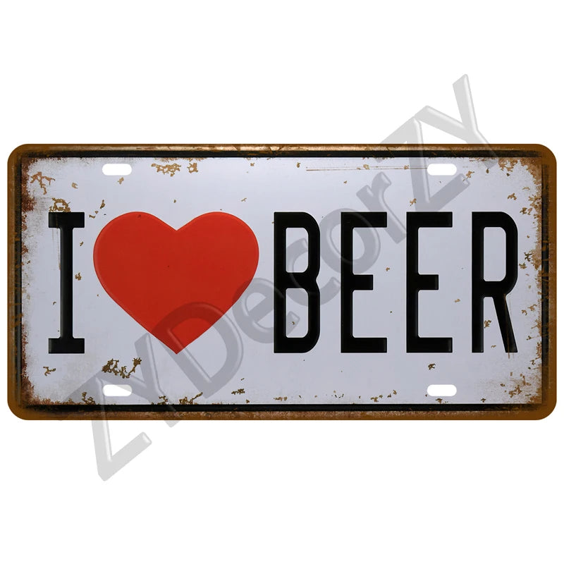 Funny Vintage Metal Signs Beer/Coffee