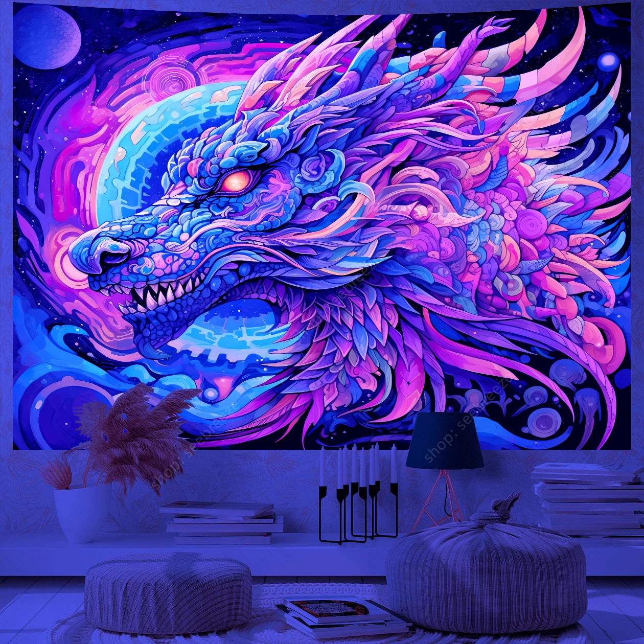 Dragon UV Reactive Tapestries