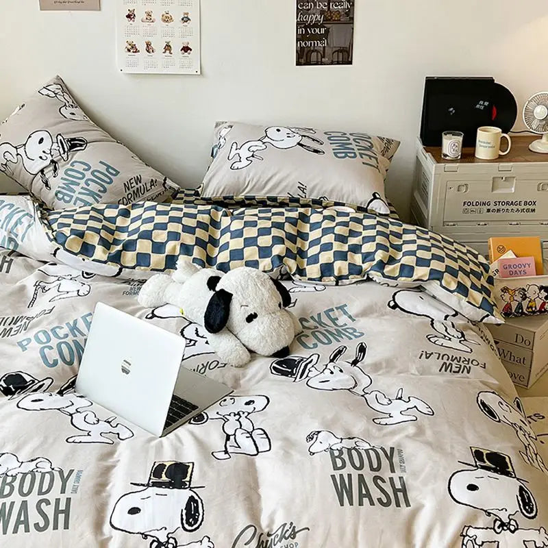 4Pcs/set Snoopy Bedding