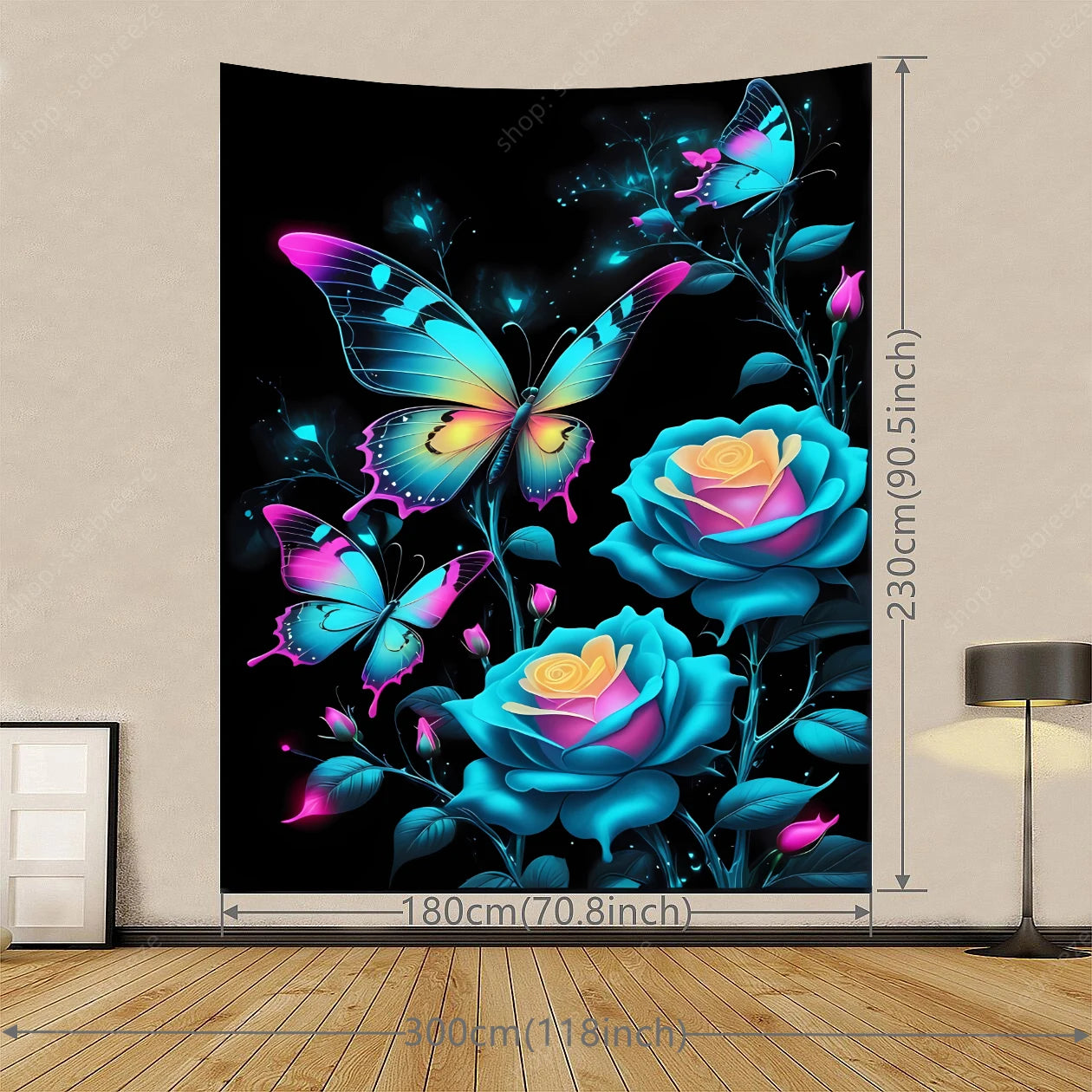 Butterfly UV Reactive Psychedelic Tapestries