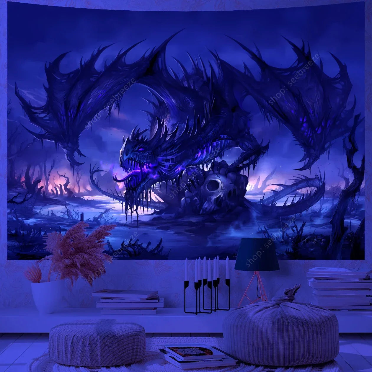 Dragon UV Reactive Tapestries