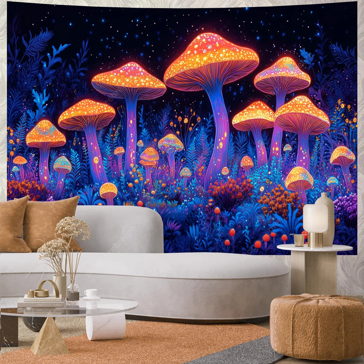 Mushroom Forest UV Reactive Tapestries