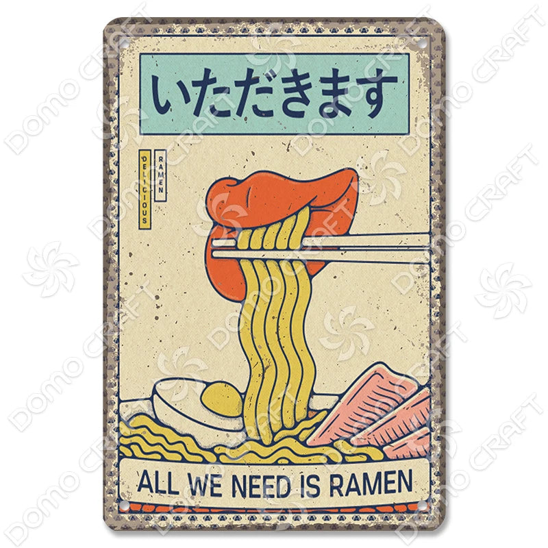 Vintage Japanese Foods Metal Signs