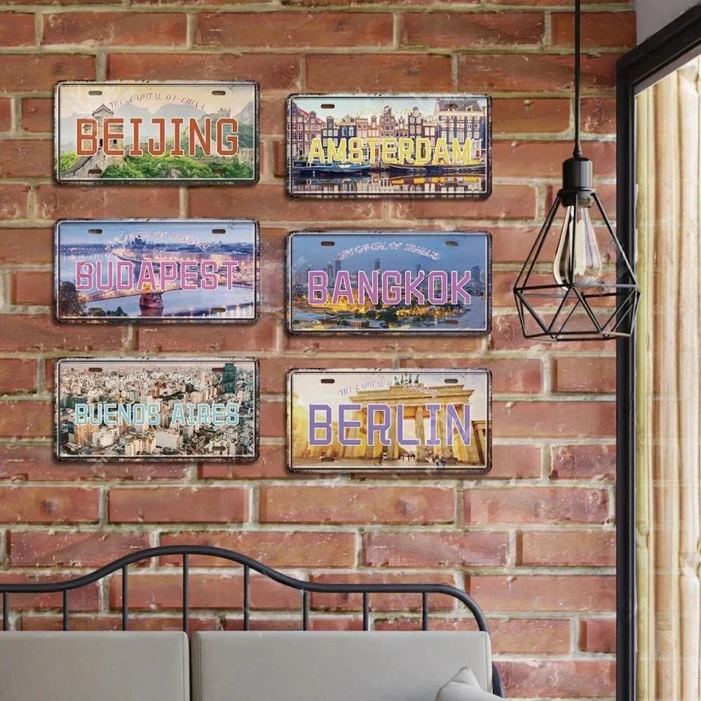 Capital City License Plate Metal Signs