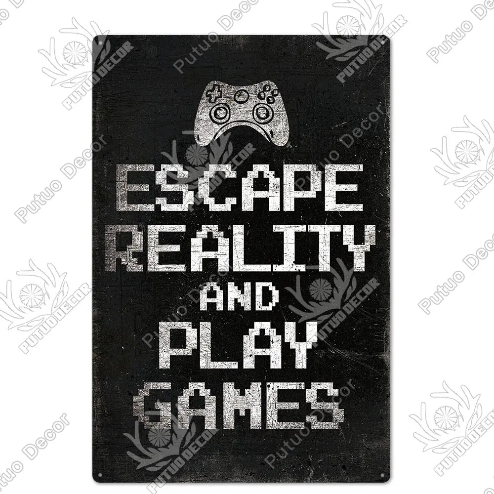 Funny Gamer Metal Signs