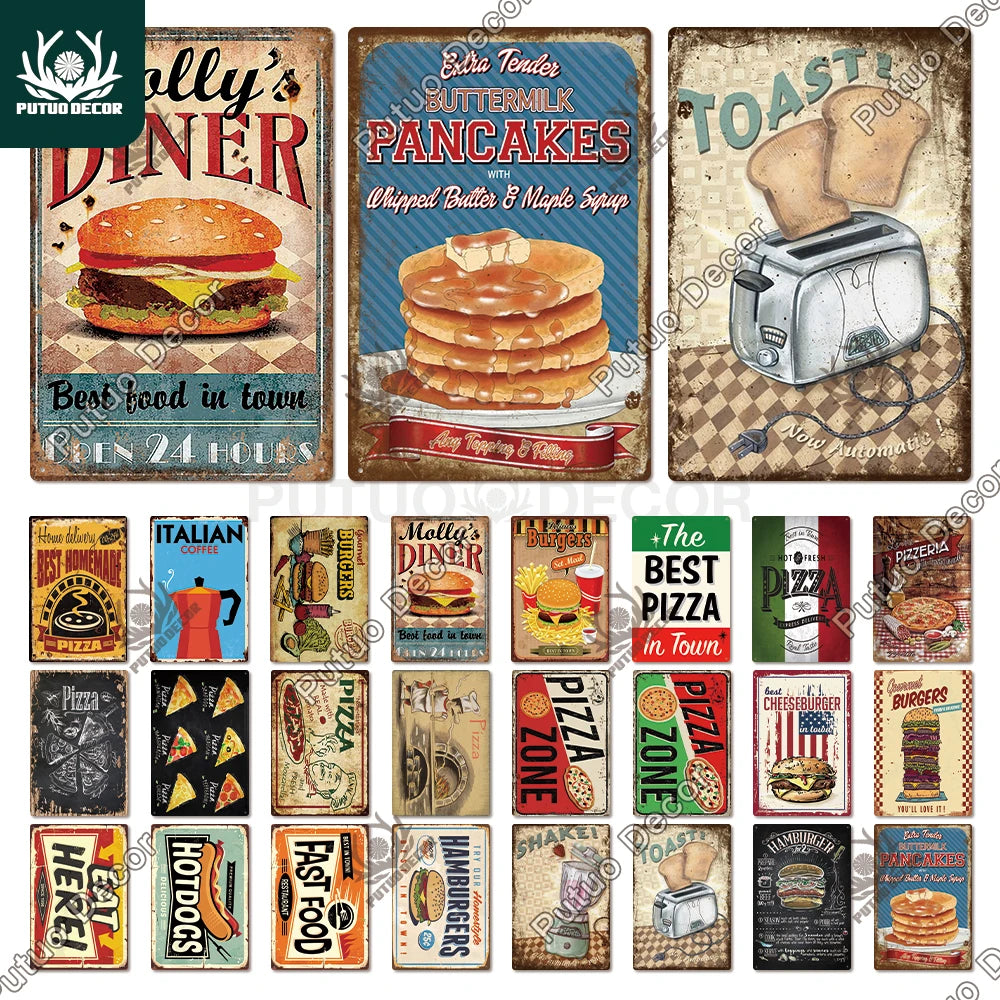 Vintage Restaurant Metal Signs