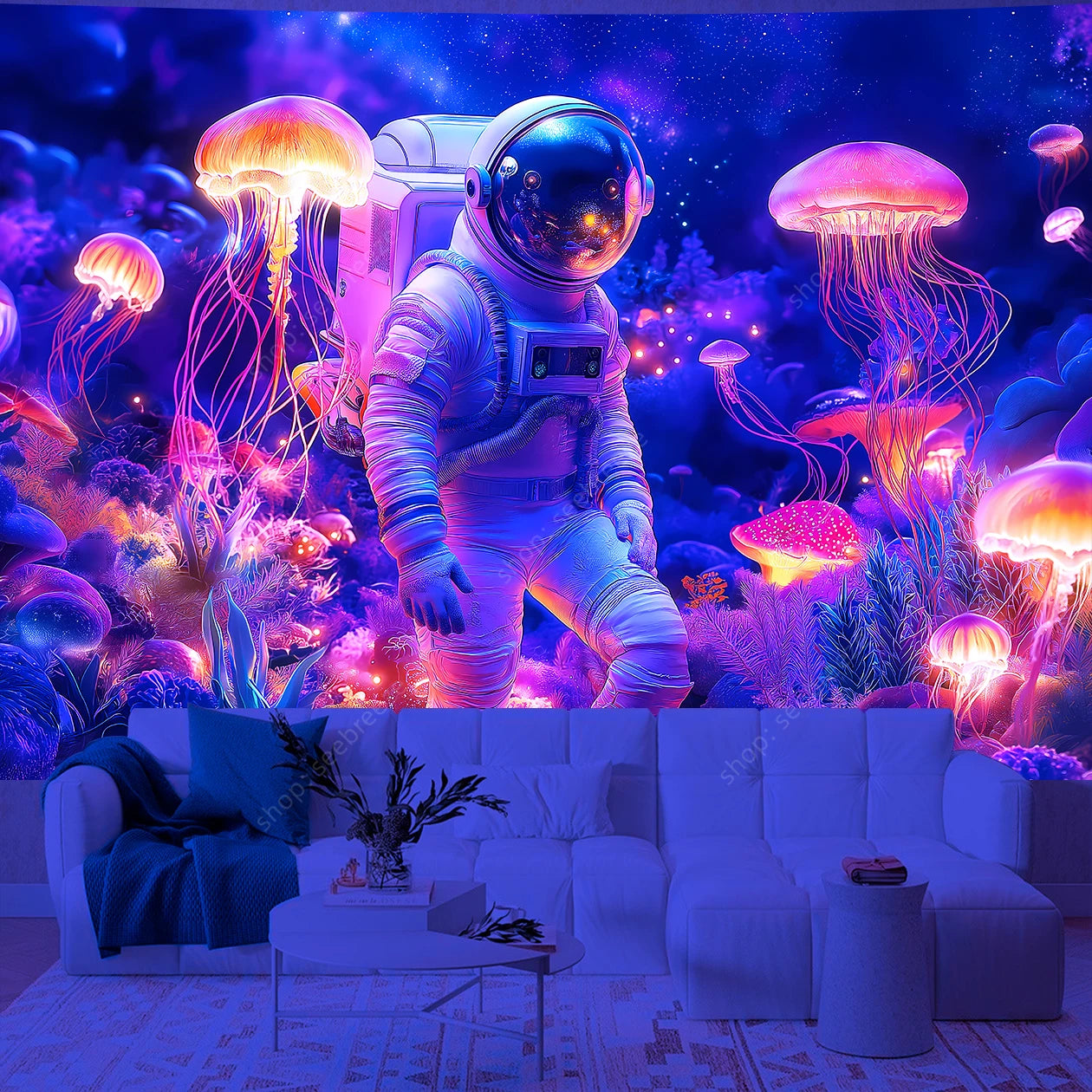 Astronaut UV Reactive Tapestries