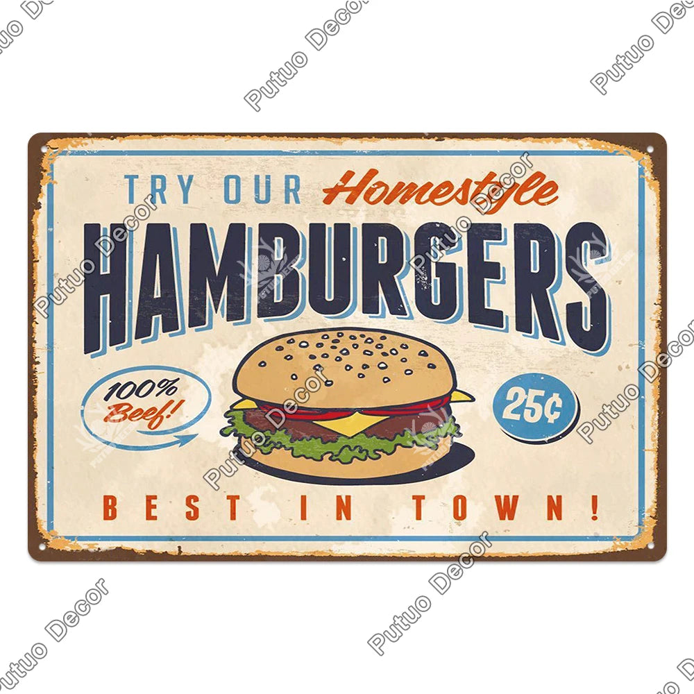 Vintage Restaurant Metal Signs