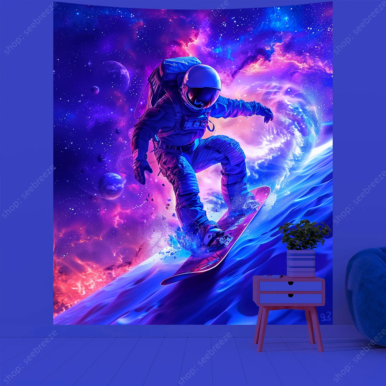Astronaut UV Reactive Tapestries