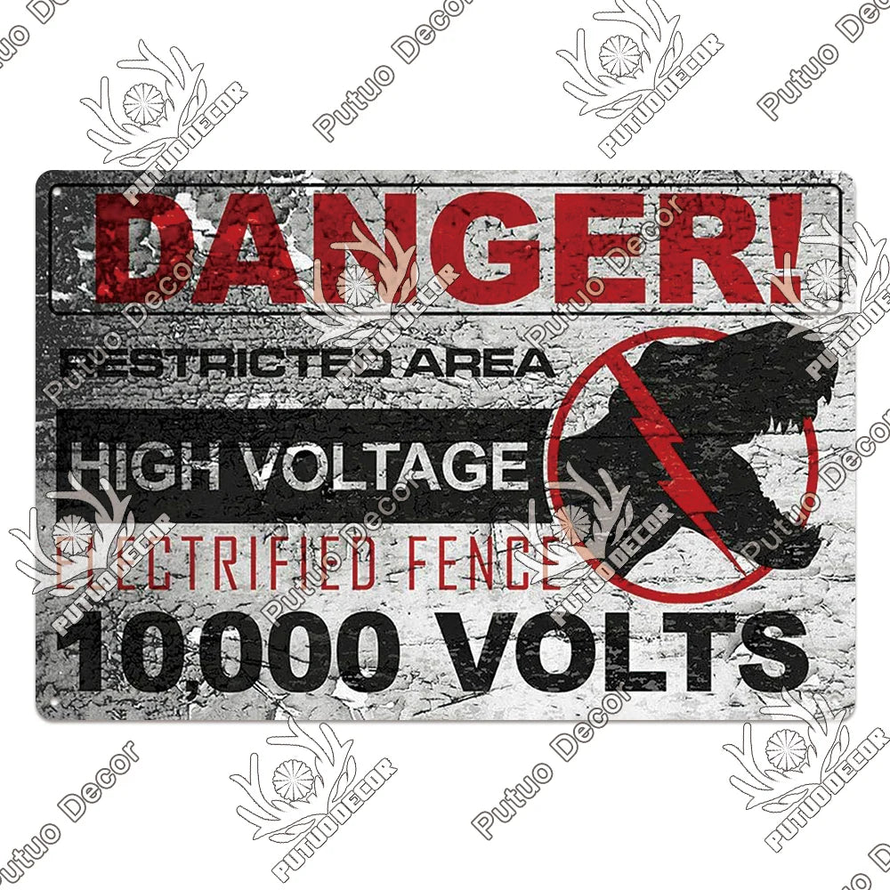 Warning/Danger Vintage Metal Signs