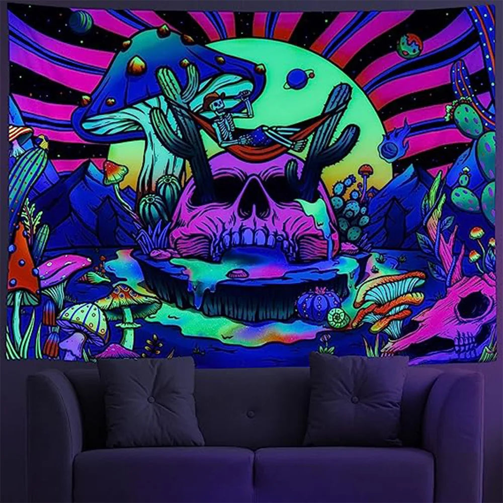 Psychedelic UV Reactive Tapestries