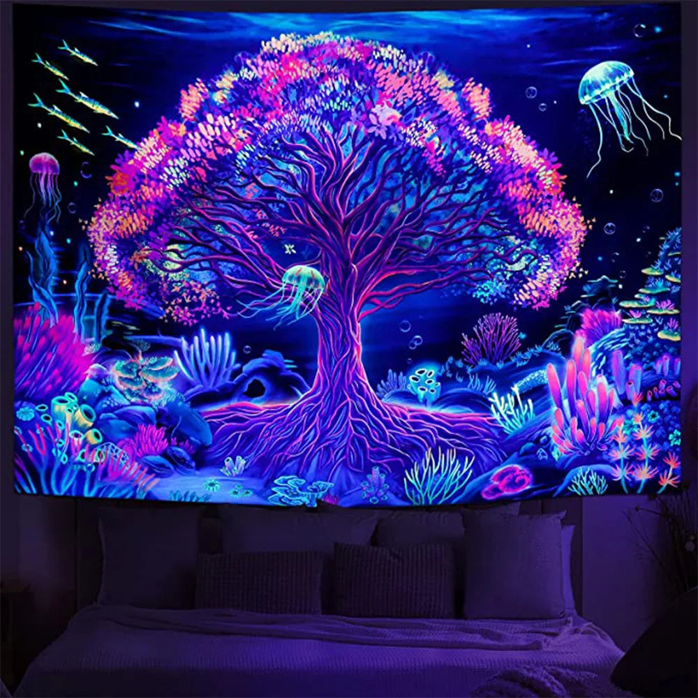 Psychedelic UV Reactive Tapestries