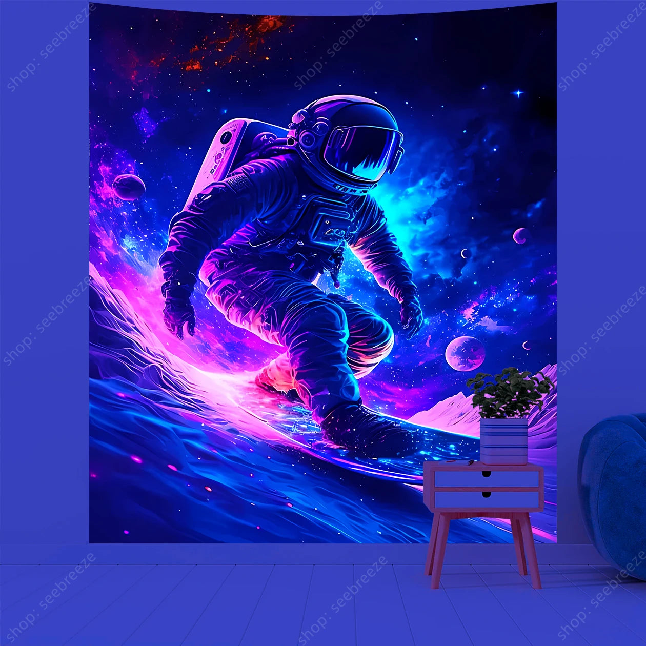 Astronaut UV Reactive Tapestries