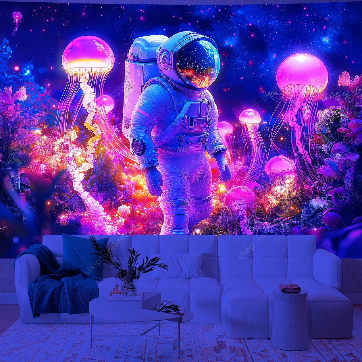 Astronaut UV Reactive Tapestries