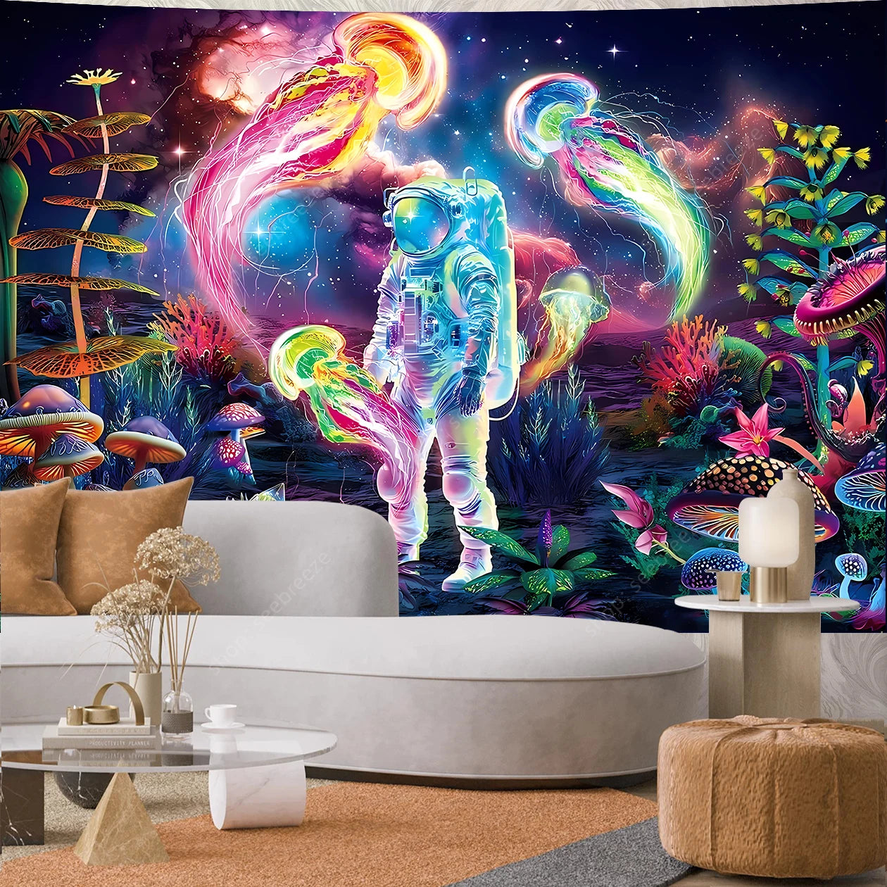 Astronaut UV Reactive Tapestries