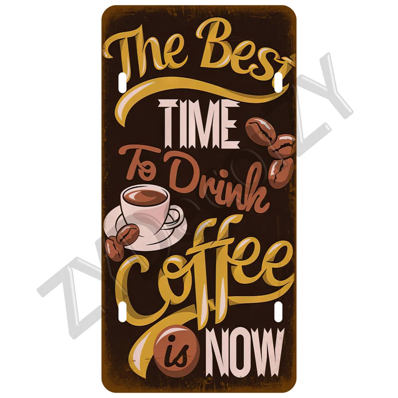 Funny Vintage Metal Signs Beer/Coffee