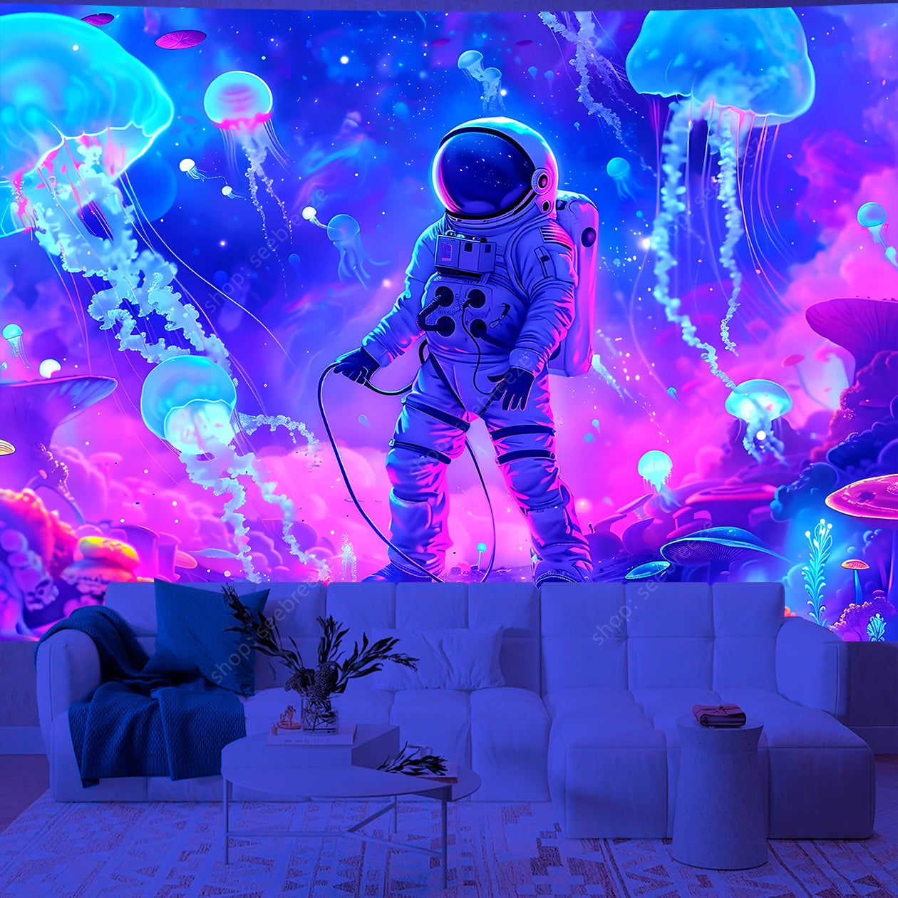 Astronaut UV Reactive Tapestries