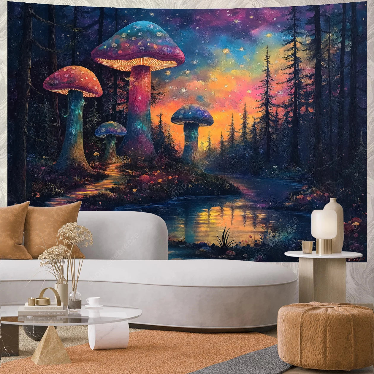 Mushroom Forest UV Reactive Tapestries