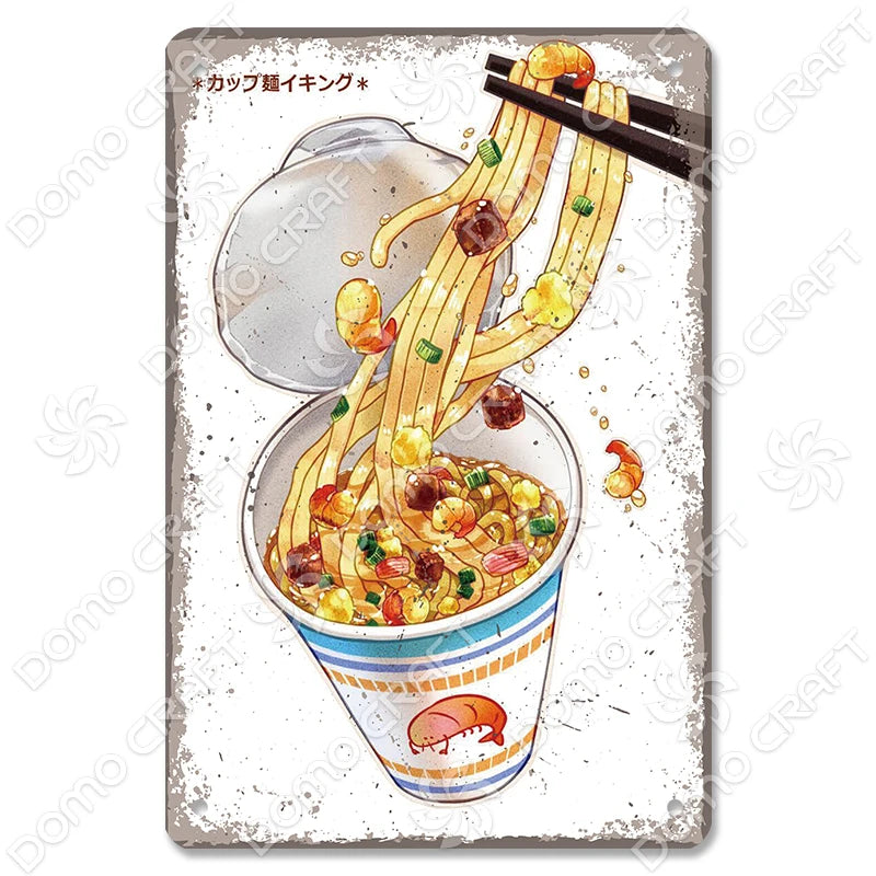 Vintage Japanese Foods Metal Signs