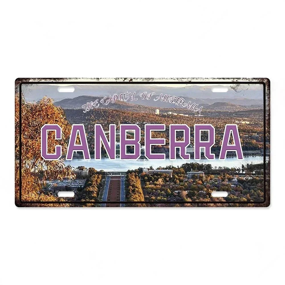 Capital City License Plate Metal Signs