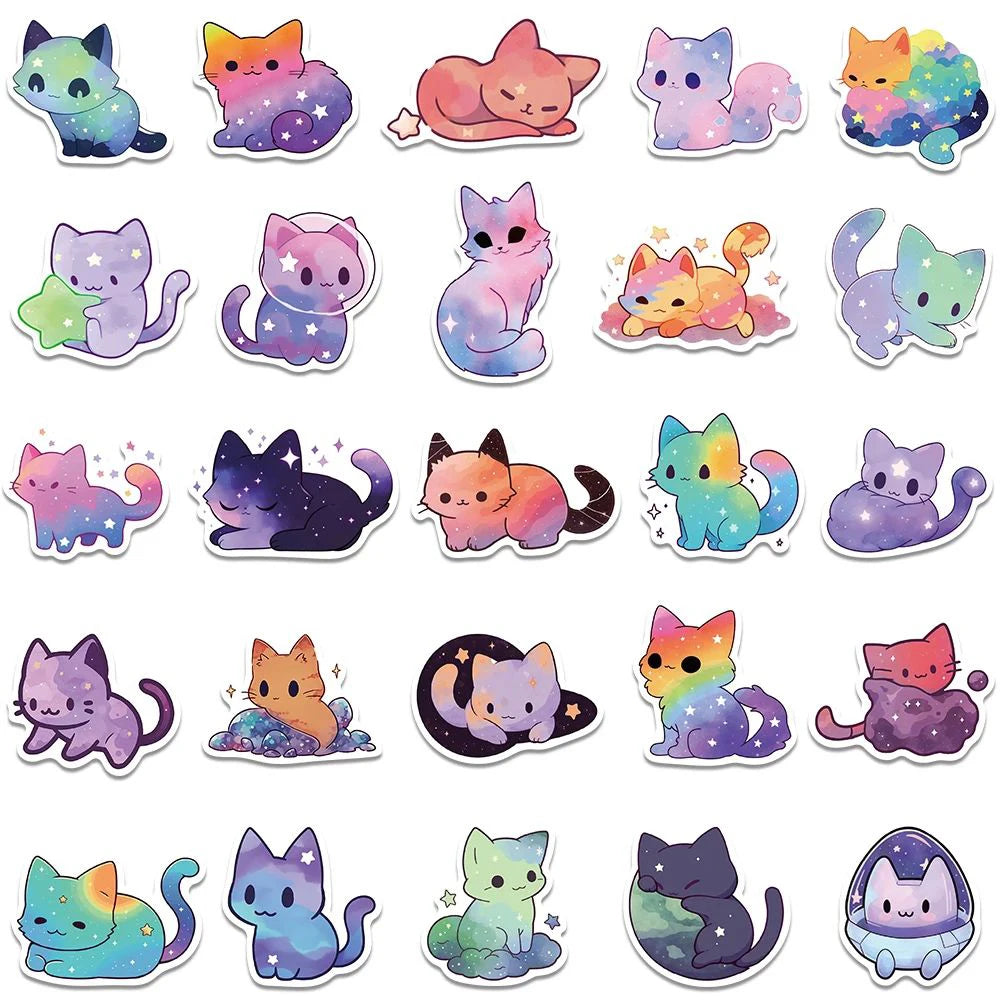 10/30/50pcs Cute Kitty Stickers