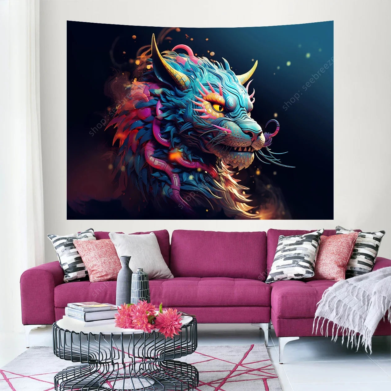 Dragon UV Reactive Tapestries