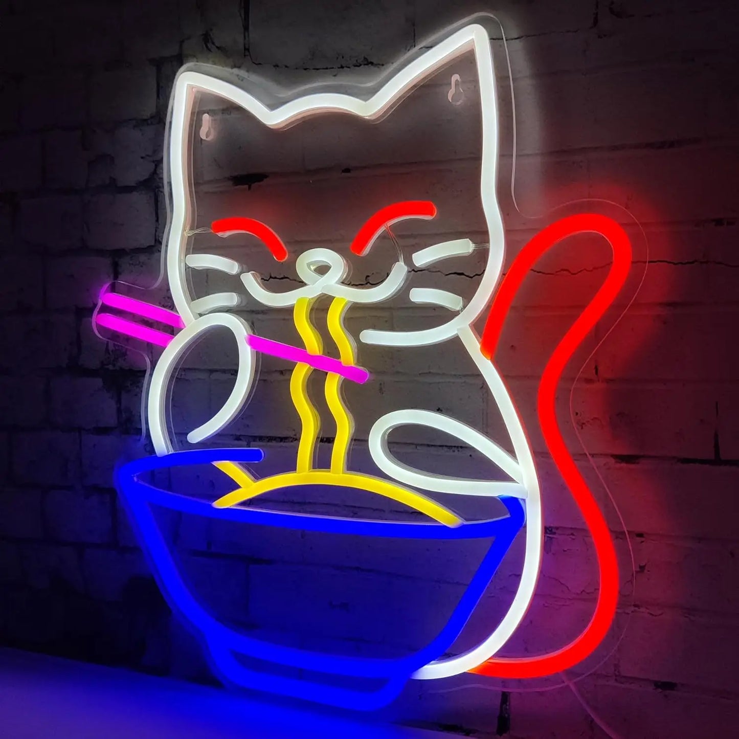 Lucky Cat Noodle LED Neon Sign