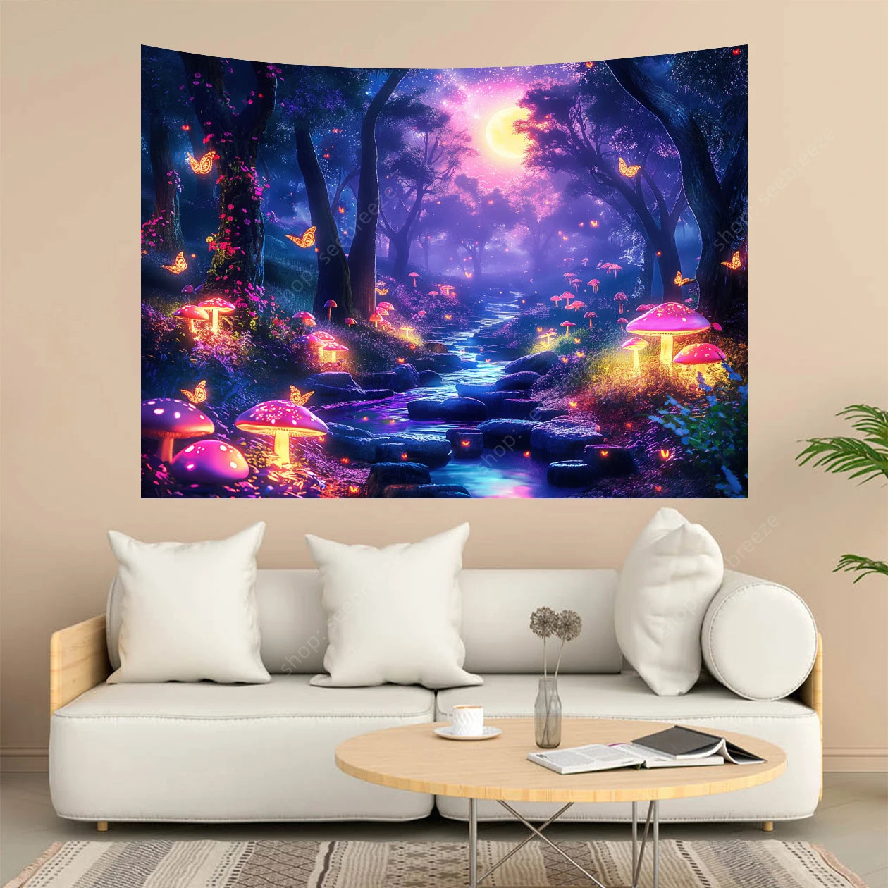 UV reactive Night Forest Tapestries