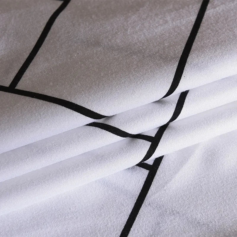 Black White Print Duvet Bed Set