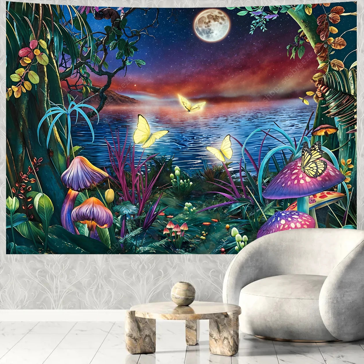 Butterfly UV Reactive Psychedelic Tapestries