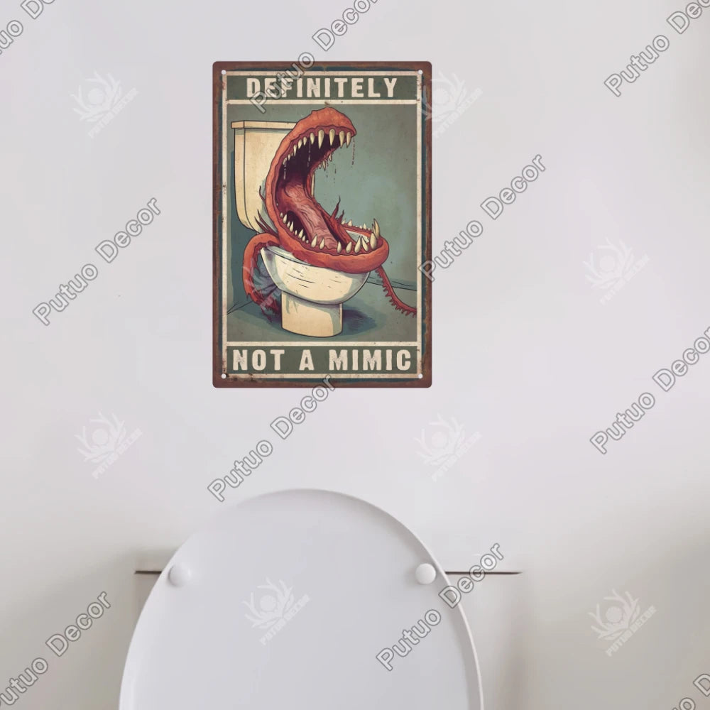 Funny Bathroom Decor Metal Signs