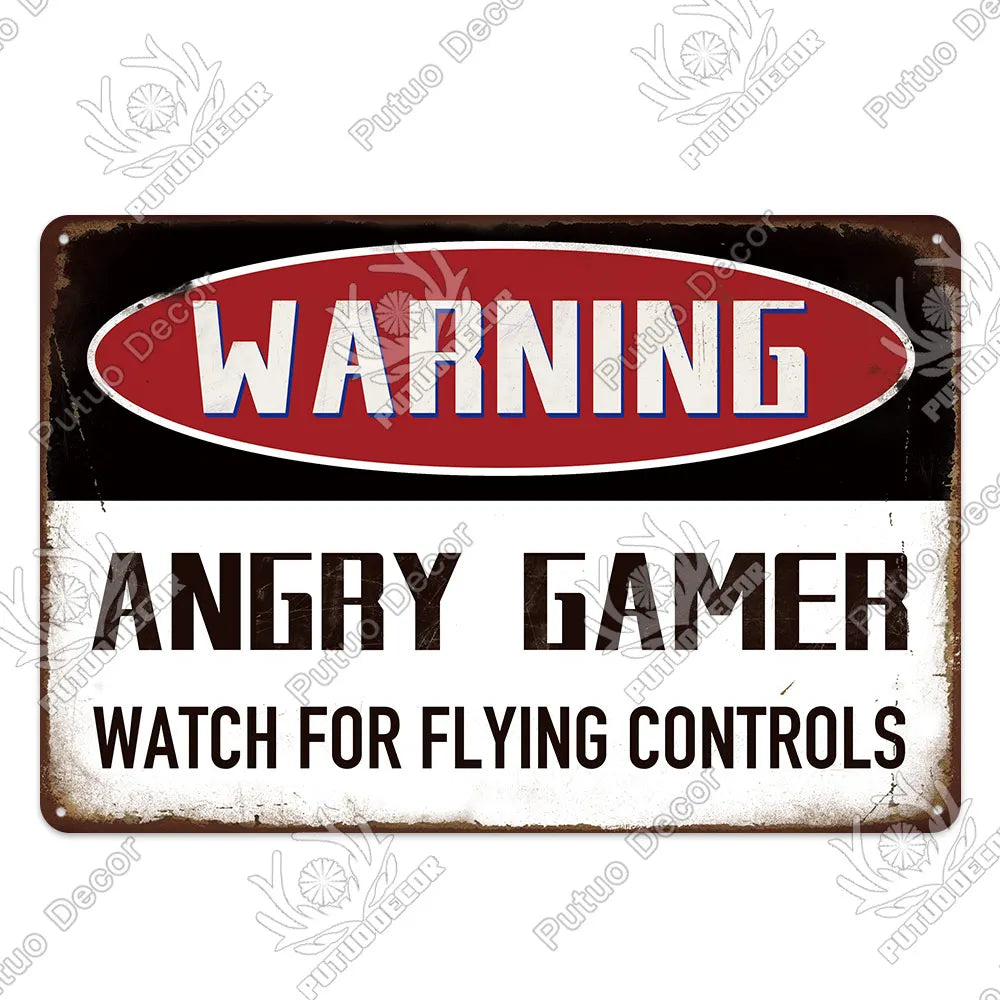 Funny Gamer Metal Signs