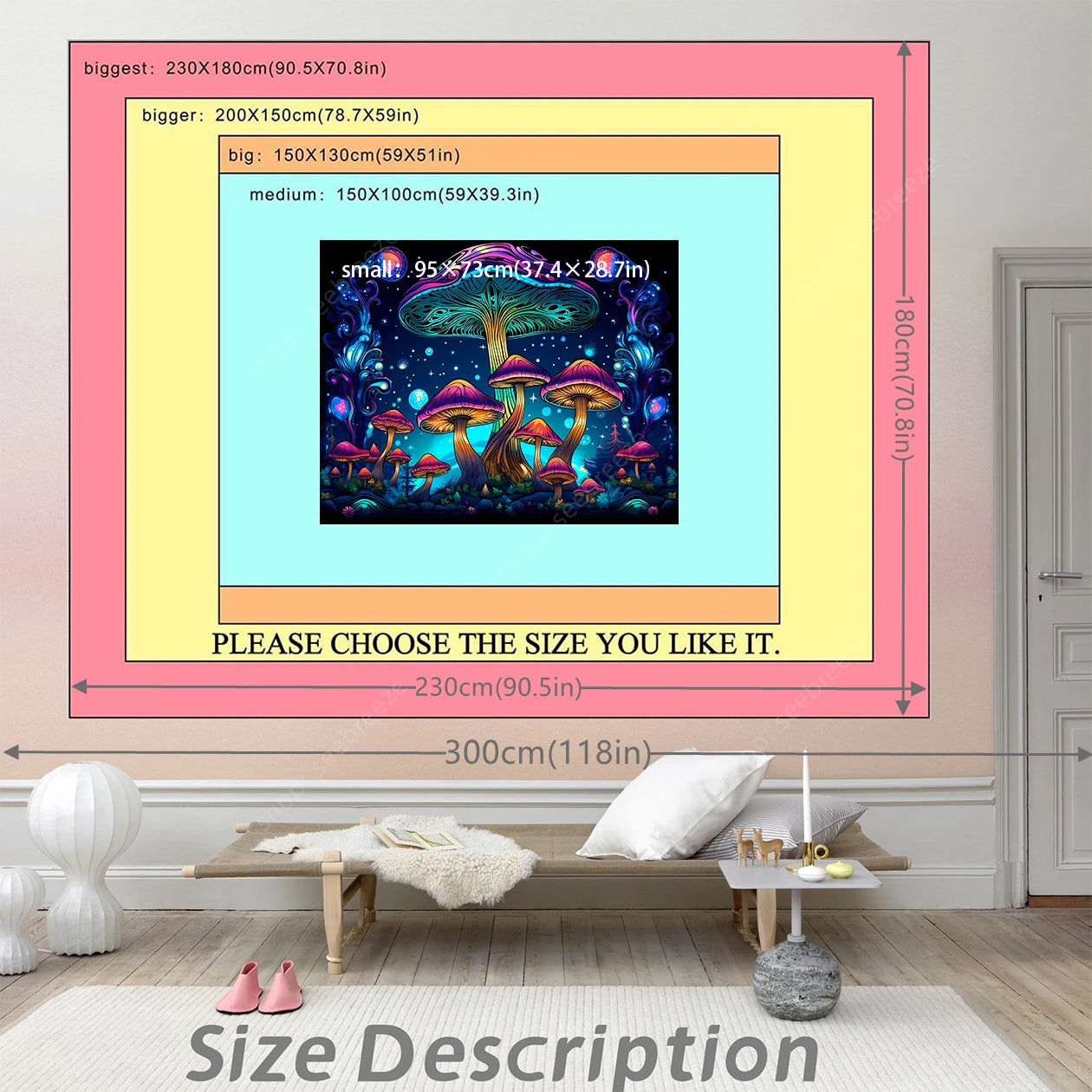 Mushroom Forest UV Reactive Tapestries