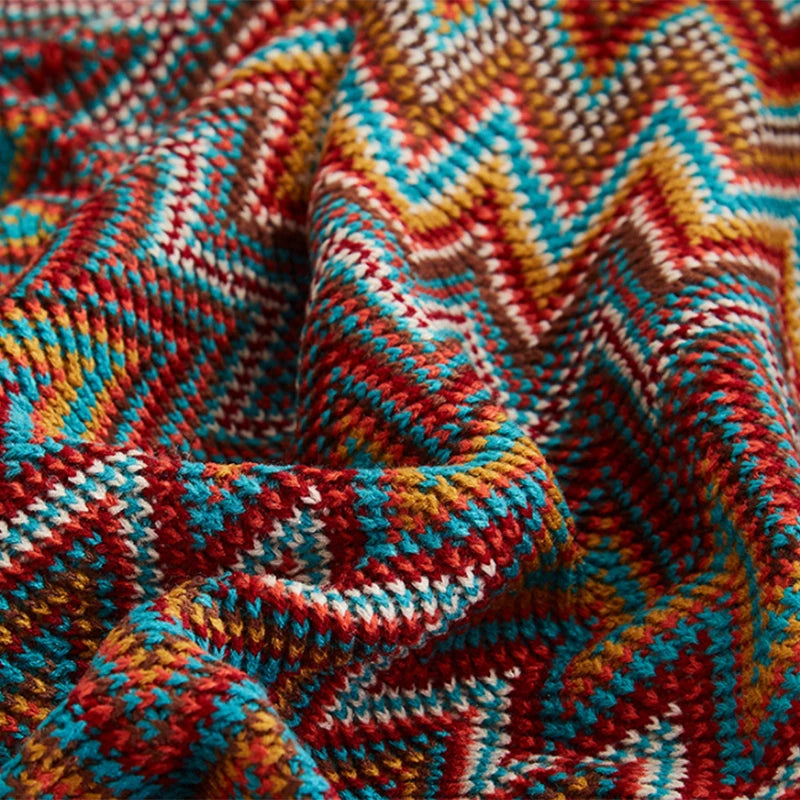 Heavy Knitted Blankets with Tassels