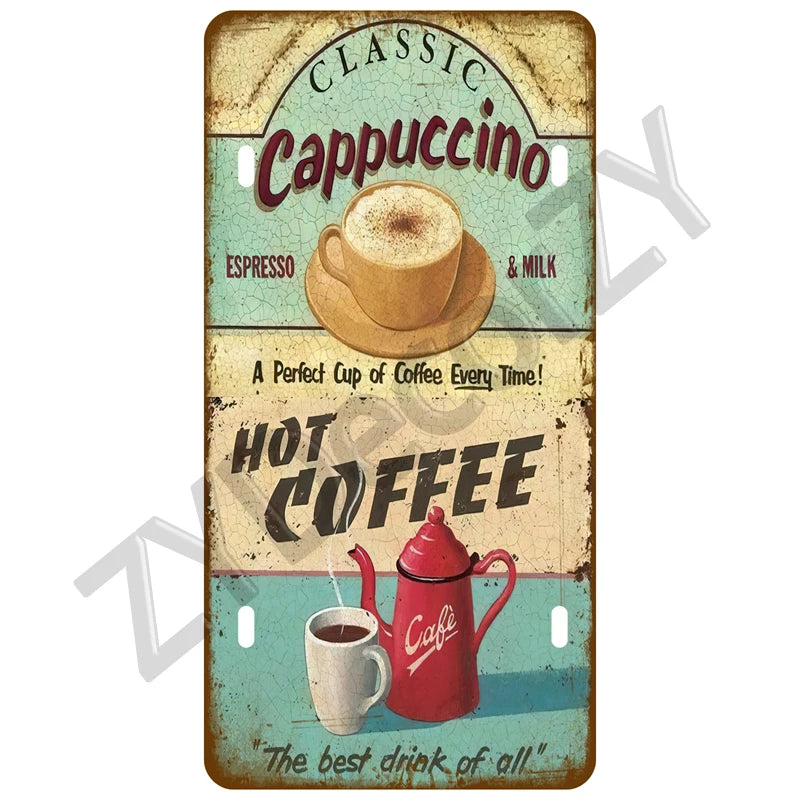 Funny Vintage Metal Signs Beer/Coffee