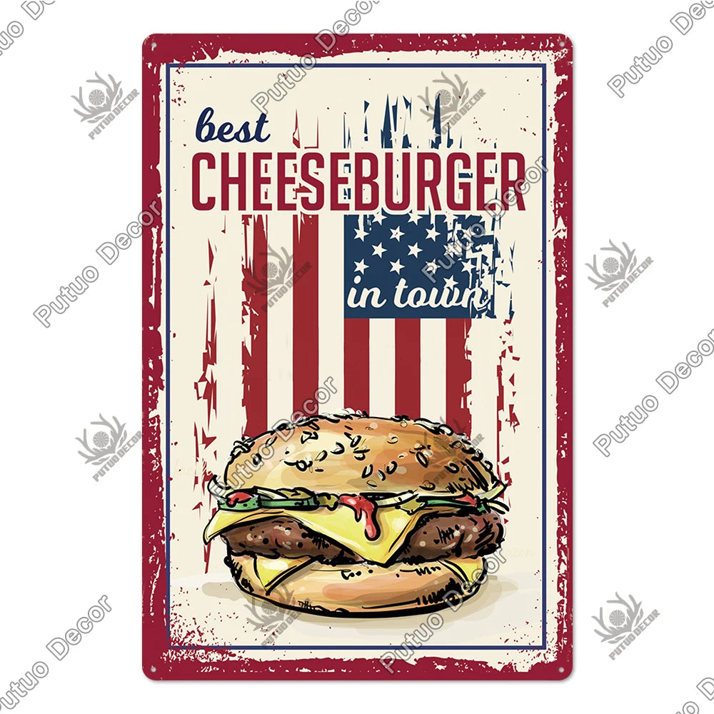 Vintage Restaurant Metal Signs
