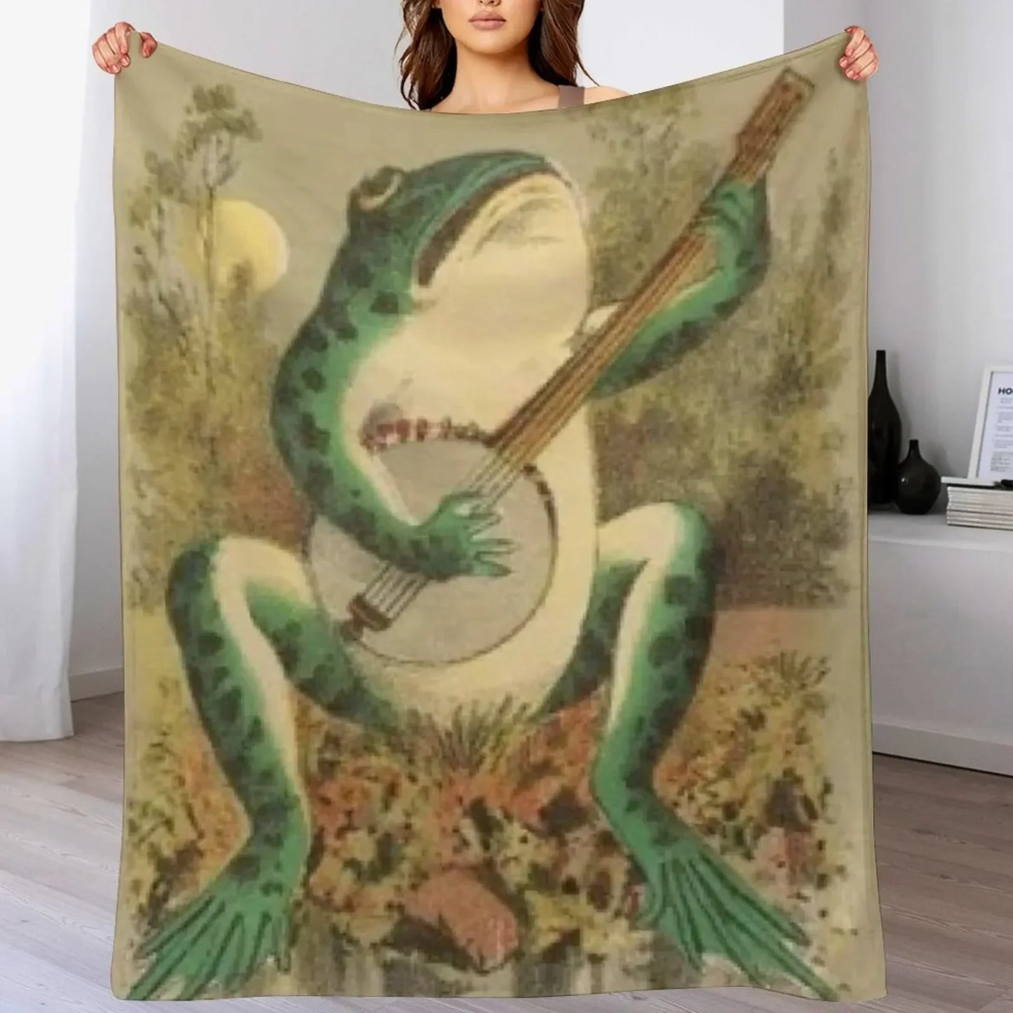 Vintage Whimsical Frog Blanket