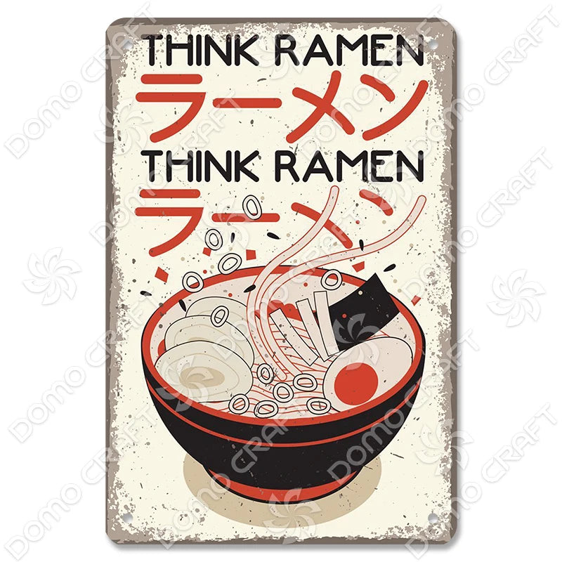 Vintage Japanese Foods Metal Signs