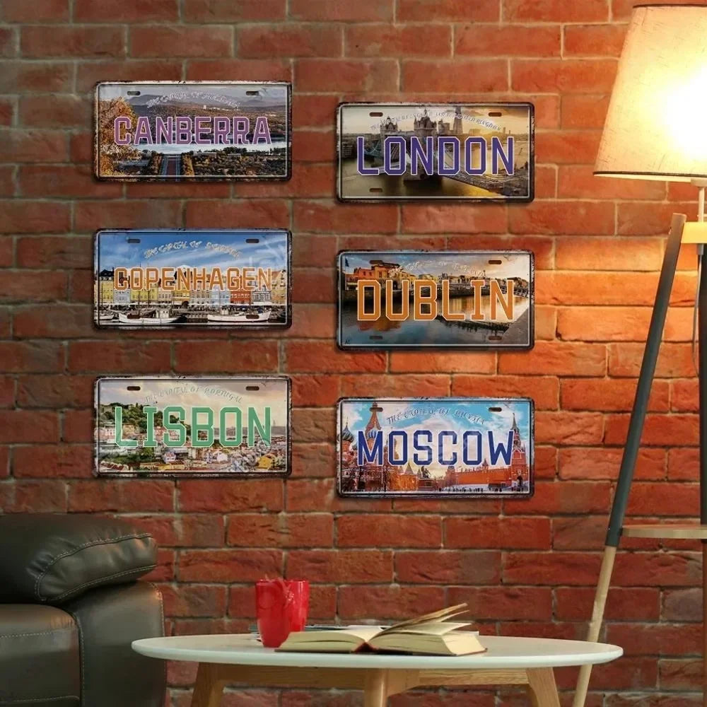 Capital City License Plate Metal Signs