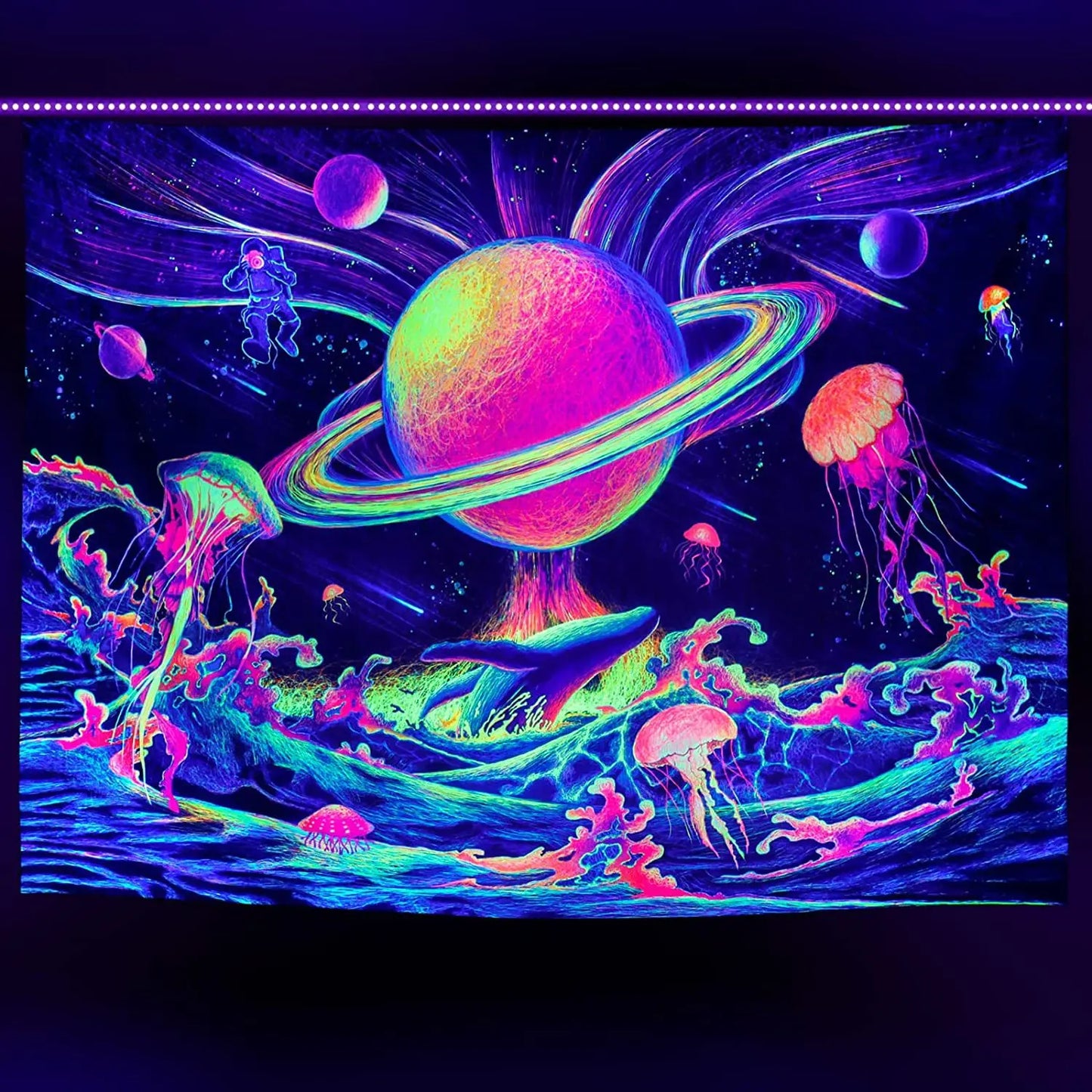 UV reactive psychedelic tapestries