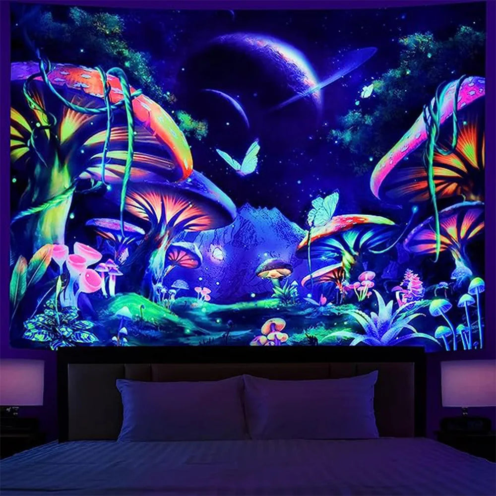 Psychedelic UV Reactive Tapestries