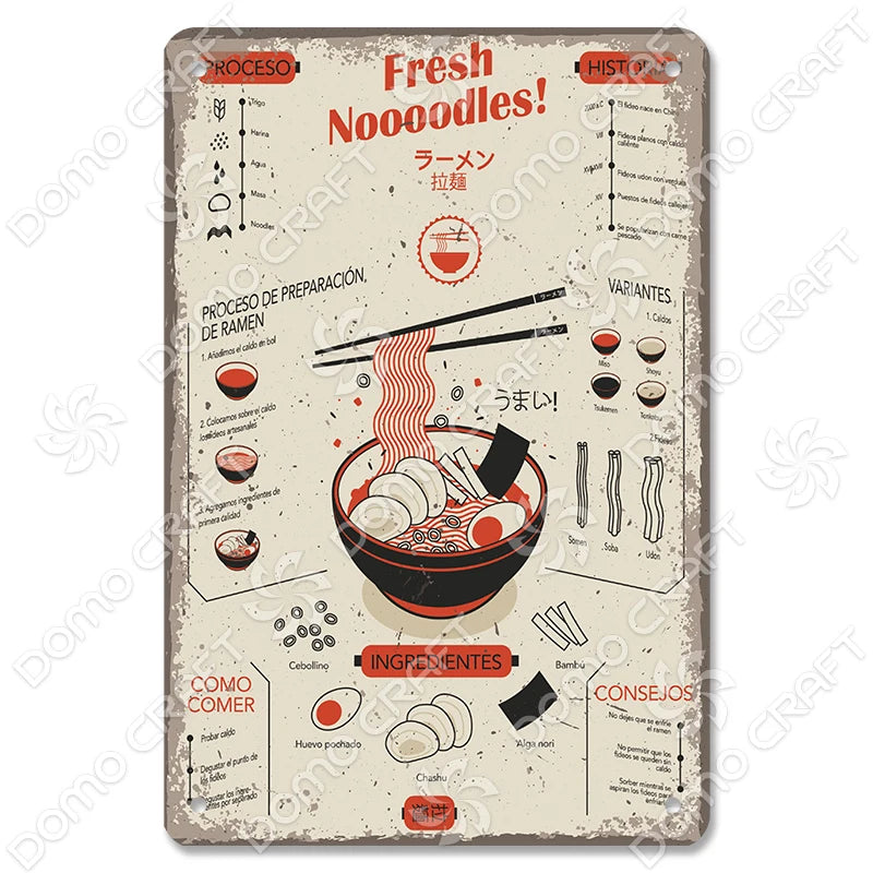 Vintage Japanese Foods Metal Signs