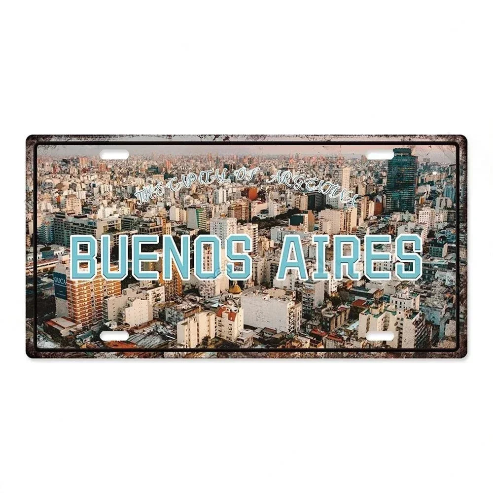Capital City License Plate Metal Signs